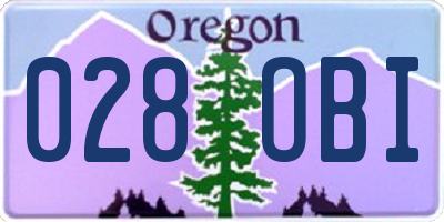 OR license plate 028OBI