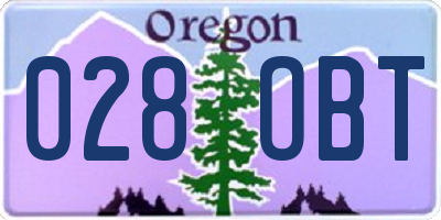 OR license plate 028OBT
