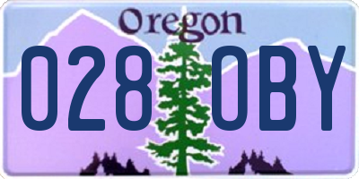 OR license plate 028OBY
