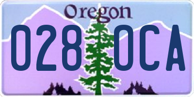 OR license plate 028OCA