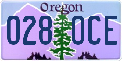 OR license plate 028OCE