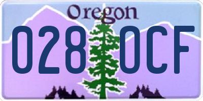 OR license plate 028OCF