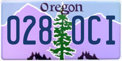 OR license plate 028OCI