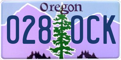 OR license plate 028OCK