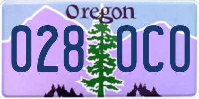OR license plate 028OCO