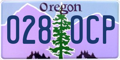OR license plate 028OCP