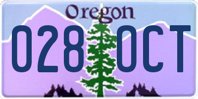 OR license plate 028OCT