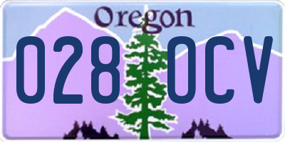 OR license plate 028OCV