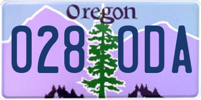 OR license plate 028ODA