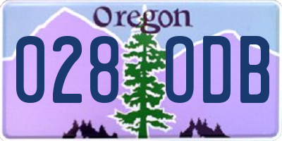 OR license plate 028ODB