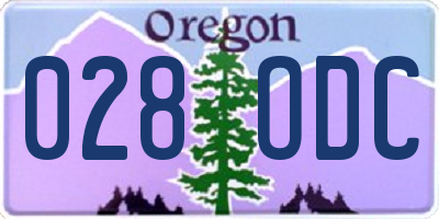 OR license plate 028ODC