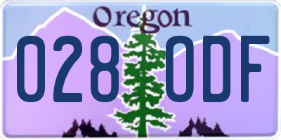 OR license plate 028ODF