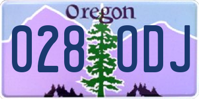 OR license plate 028ODJ