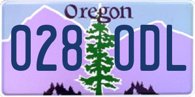 OR license plate 028ODL