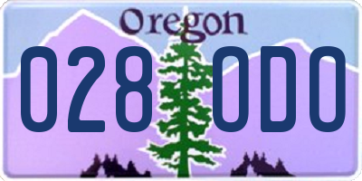 OR license plate 028ODO