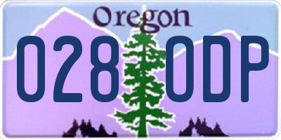 OR license plate 028ODP