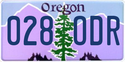 OR license plate 028ODR