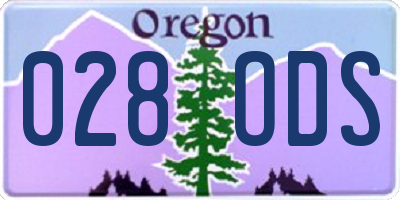 OR license plate 028ODS