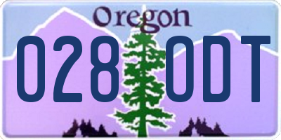OR license plate 028ODT