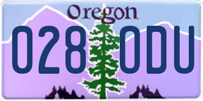 OR license plate 028ODU