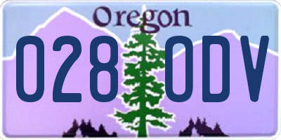 OR license plate 028ODV