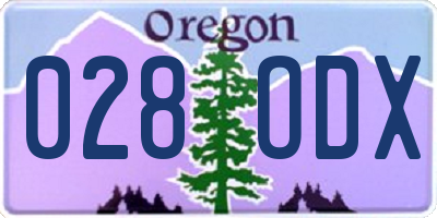 OR license plate 028ODX