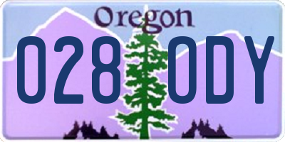 OR license plate 028ODY