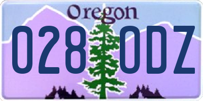 OR license plate 028ODZ