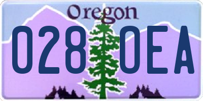 OR license plate 028OEA