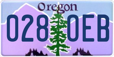 OR license plate 028OEB
