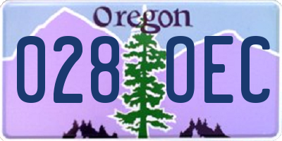 OR license plate 028OEC
