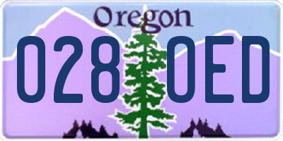 OR license plate 028OED
