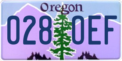 OR license plate 028OEF