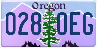 OR license plate 028OEG