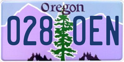 OR license plate 028OEN