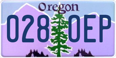 OR license plate 028OEP