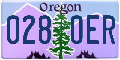 OR license plate 028OER