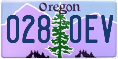 OR license plate 028OEV