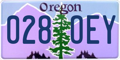 OR license plate 028OEY