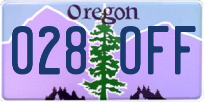 OR license plate 028OFF
