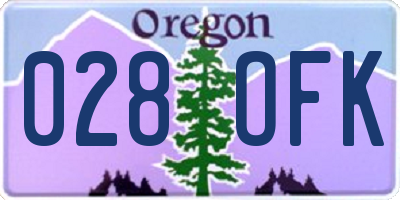 OR license plate 028OFK