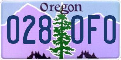 OR license plate 028OFO