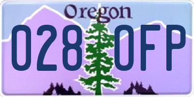 OR license plate 028OFP