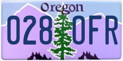 OR license plate 028OFR
