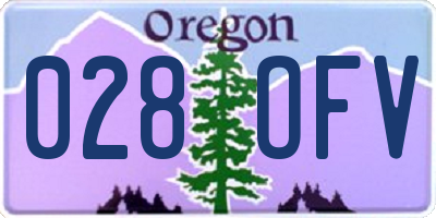 OR license plate 028OFV
