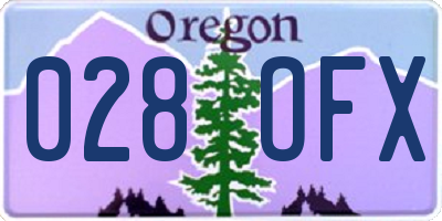 OR license plate 028OFX