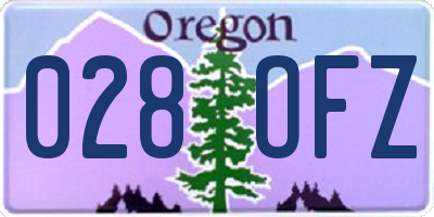 OR license plate 028OFZ