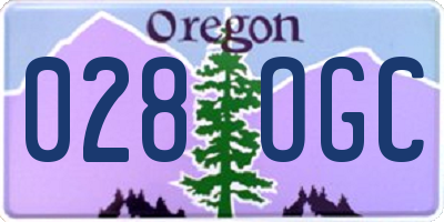 OR license plate 028OGC