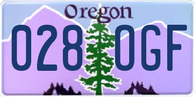 OR license plate 028OGF