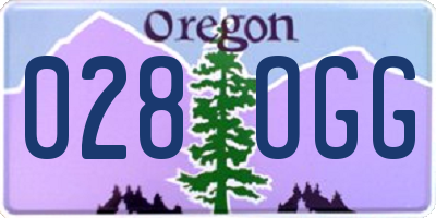 OR license plate 028OGG